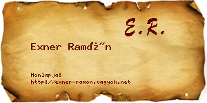 Exner Ramón névjegykártya